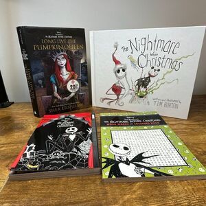 Nightmare Before Christmas Book Lot Tim Burton Hard‎ cover Word Search Variety